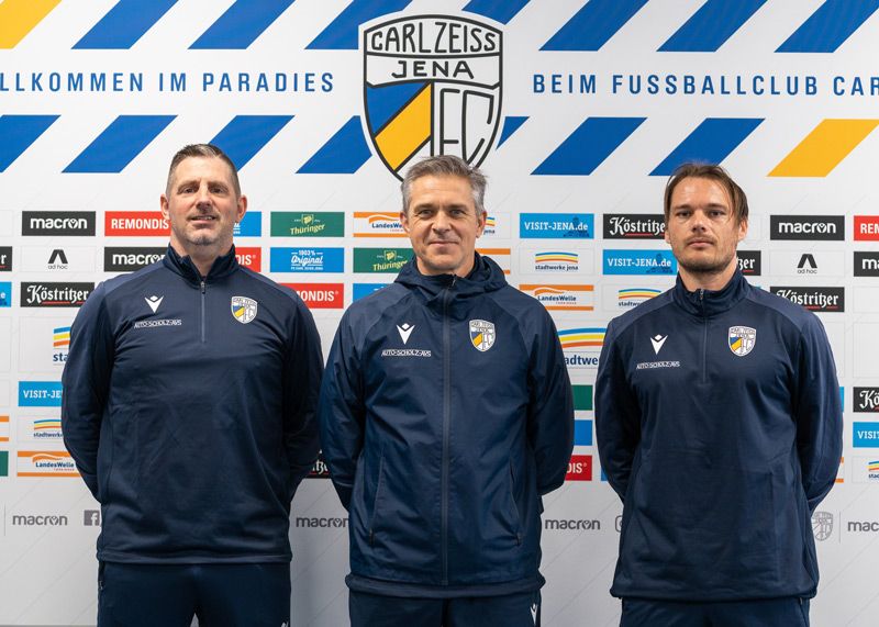 Das neue Trainer-Team: Torwarttrainer Bernd Jayme, Chef-Trainer Henning Bürger und Co-Trainer Florian Matk