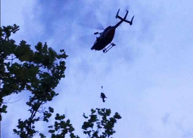 Ein 29-Jähriger musste vom  Dohlenstein bei Kahla mit dem Hubschrauber gerettet werden.