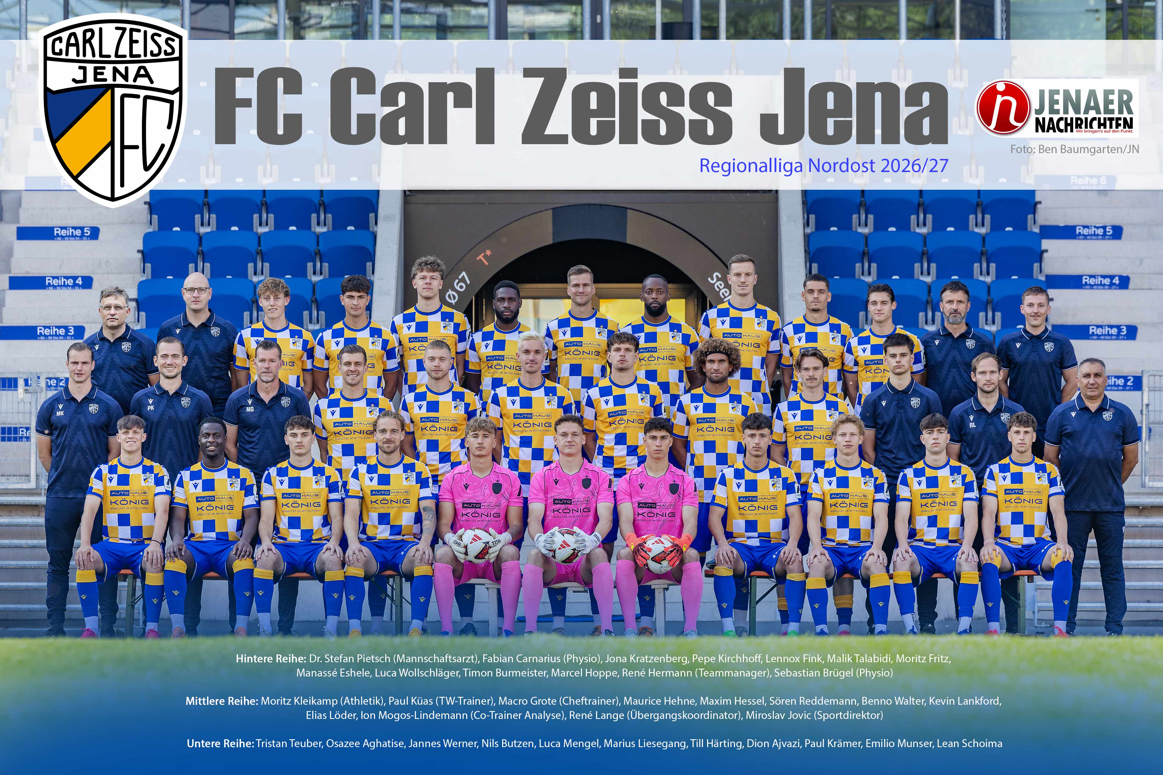 FC Carl Zeiss Jena Mannschaftsfoto Saison 2026 27 JN2