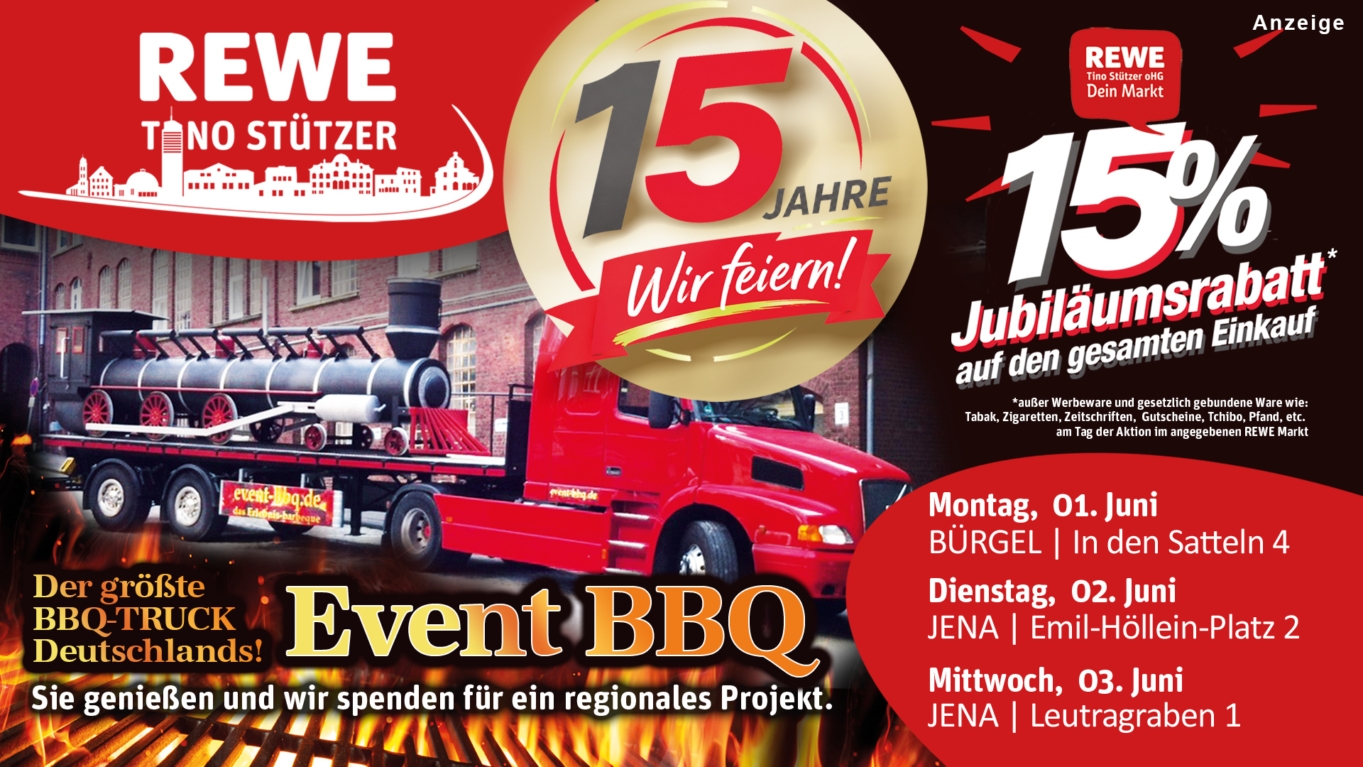 Rewe Stützer - 15-jähriges Jubiläum