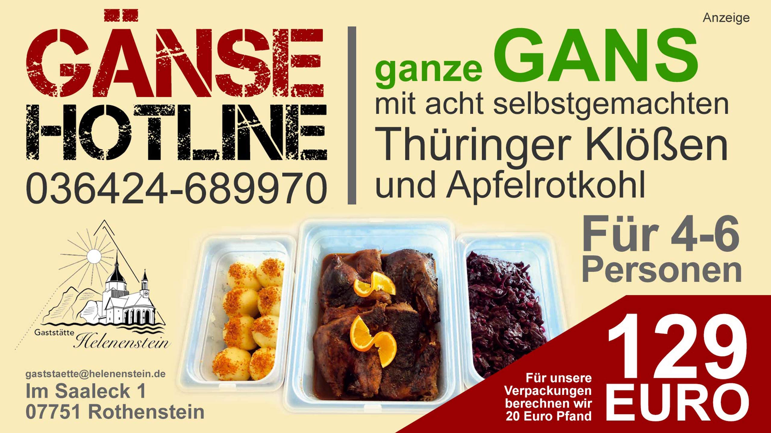Gaststätte Helenenstein - „Gänsehotline“