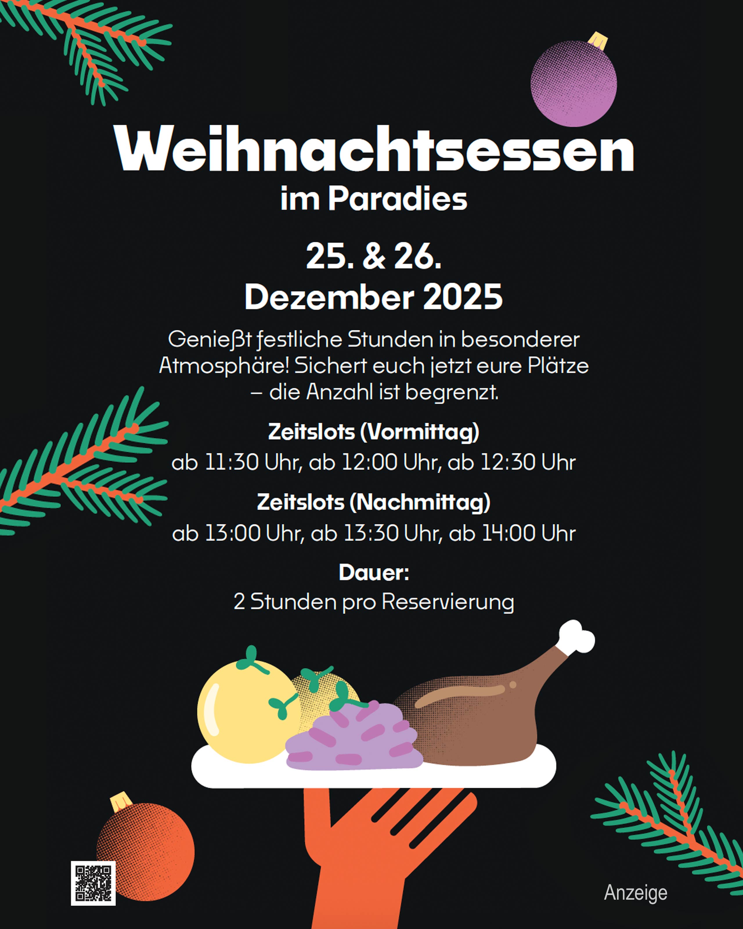 Weihnachtsessen im Pradiescafe