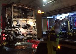 Jagdbergtunnel Jena Lkw Brennt 0009