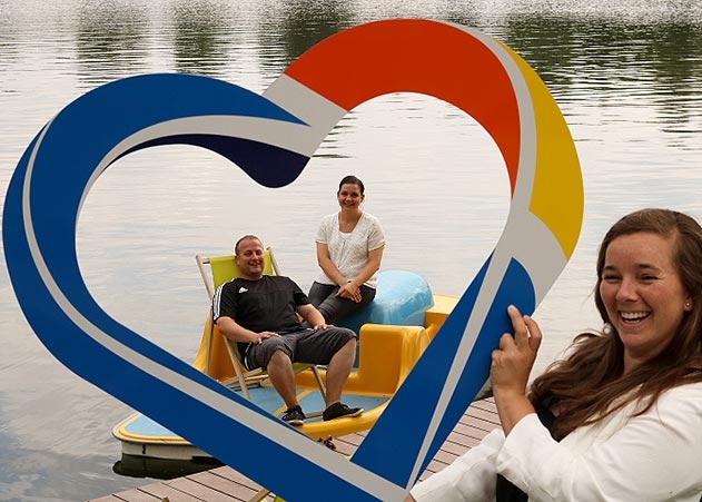 Das Herz, in dem sich Besucher des Strandschleichers ablichten lassen können.