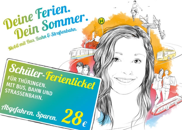 Mobilität zum kleinen Preis: Das Thüringer Schüler-Ferienticket 2017 kann ab sofort erworben werden.