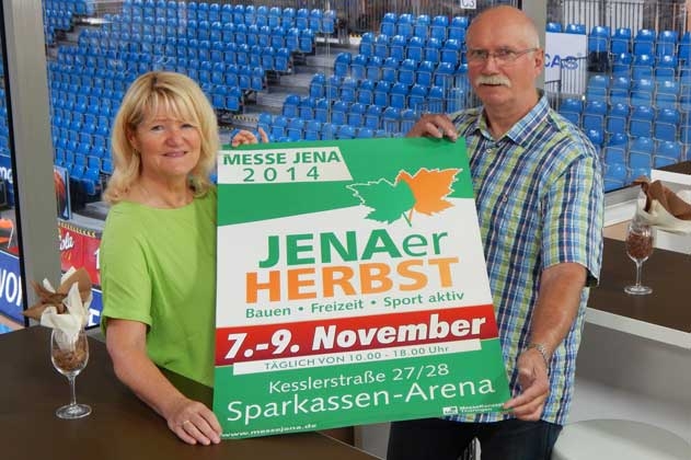 Messeveranstalterin Christiane Längle und Wolfgang Städlich informierten über die neue Messe „JENAer HERBST“ 2014.