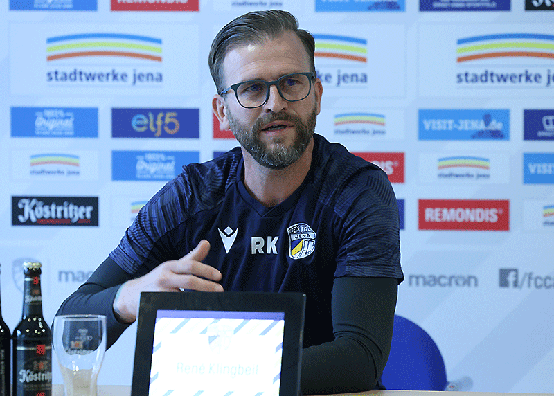 Der FCC-Cheftrainer René Klingbeil forderte auf der Pressekonferenz vor dem Spiel mehr Durchschlagskraft in der Offensive.
