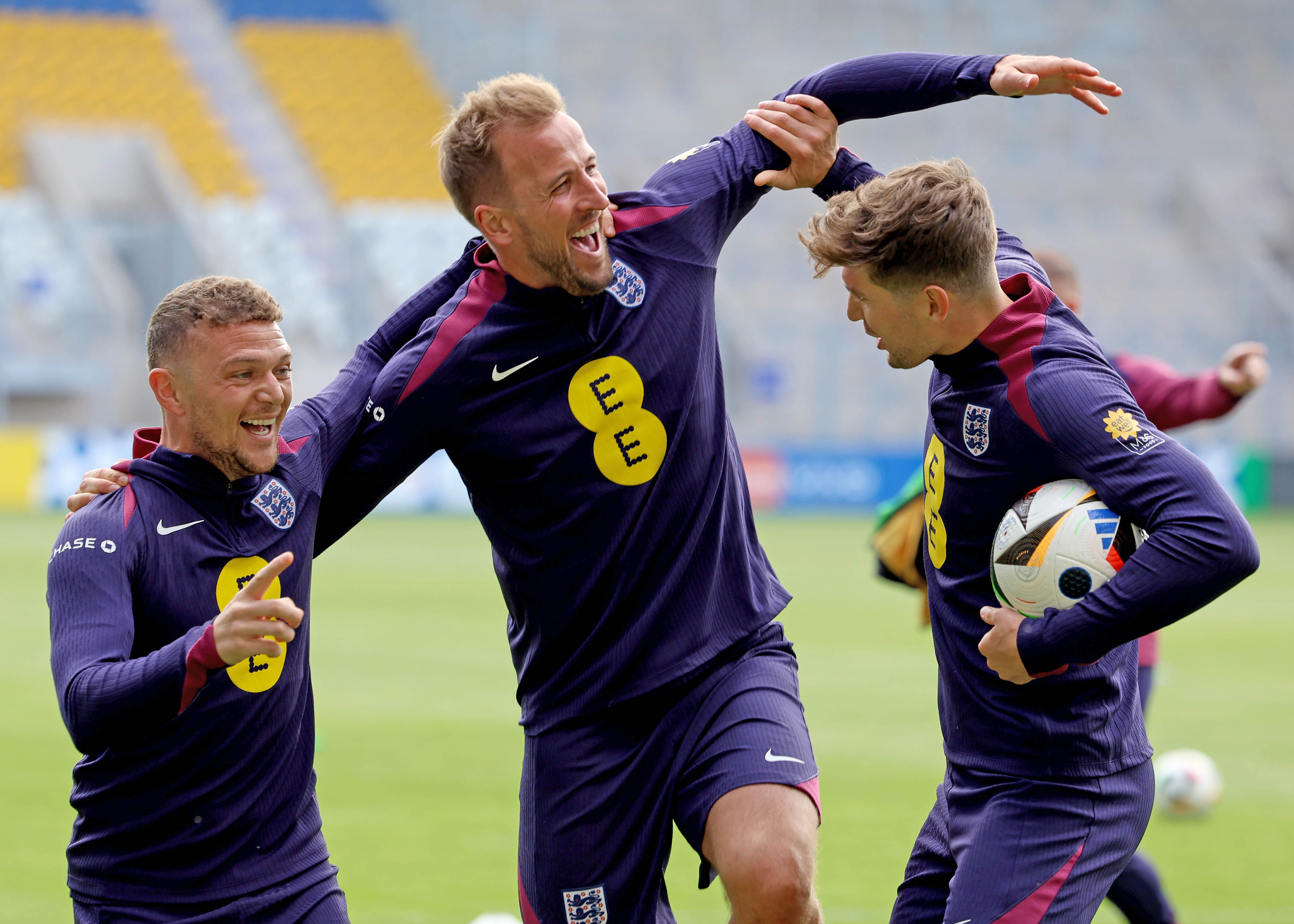 Kieran Trippier, Harry Kane und John Stones hatten sichtbar ihren Spaß.