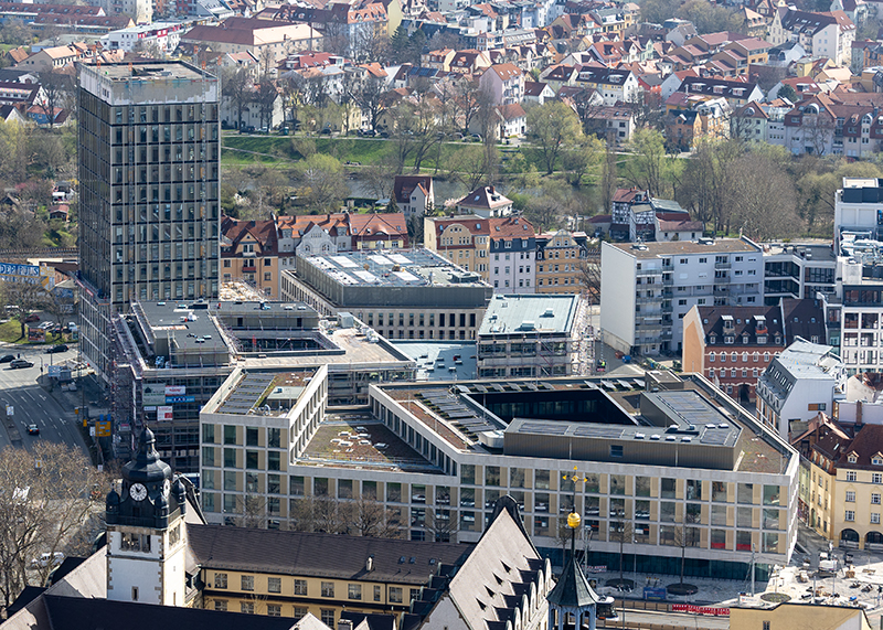 Blick auf die Baustelle am Inselplatz.