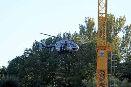 Feuerwehr Und SEK Bei Uebungen Ueber Dem Stadion In Jena 00