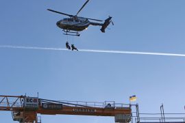 Feuerwehr Und SEK Bei Uebungen Ueber Dem Stadion In Jena 03