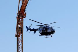 Feuerwehr Und SEK Bei Uebungen Ueber Dem Stadion In Jena 07