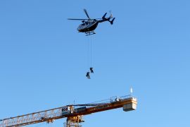 Feuerwehr Und SEK Bei Uebungen Ueber Dem Stadion In Jena 08