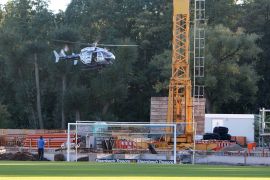 Feuerwehr Und SEK Bei Uebungen Ueber Dem Stadion In Jena 11