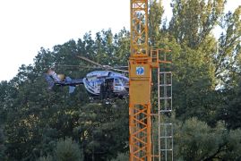 Feuerwehr Und SEK Bei Uebungen Ueber Dem Stadion In Jena 12
