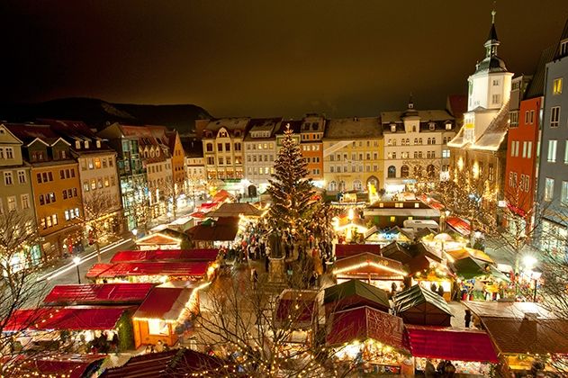 Blick auf den Jenaer Weihnachtsmarkt.