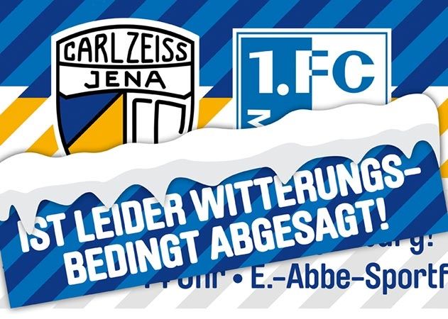 Das für den morgigen Samstag angesetzte Drittligaheimspiel zwischen Jena und Magdeburg ist abgesagt worden.