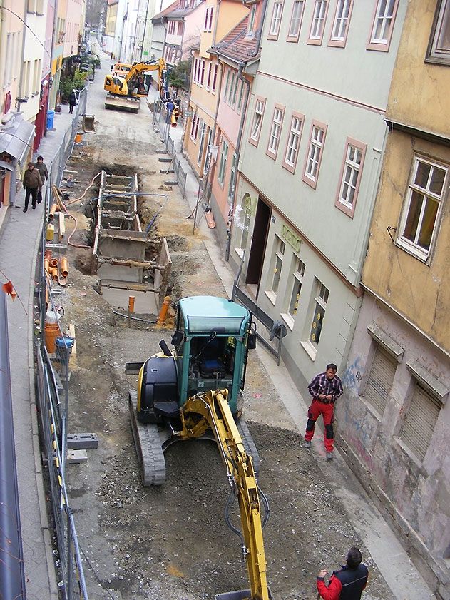 Die aktuelle Baustelle in der Wagnergasse.