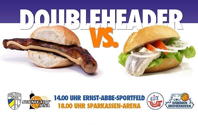 Da sich der FC Carl Zeiss Jena am Samstag mit Hansa Rostock duelliert, während Jenas Basketballer im Anschluss die Eisbären aus Bremerhaven empfangen, kommen Jena Sportfans in den Genuss einer Bratwurst für lau - Eintrittskarten beider Spiele vorausgesetzt.