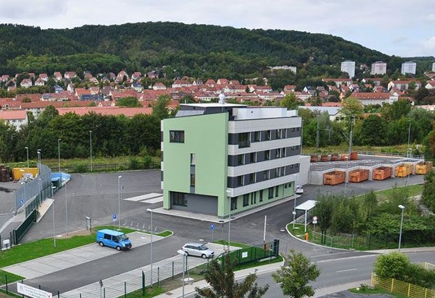 Der städtische Eigenbetrieb Kommunalservice Jena in der Löbstedter Straße.