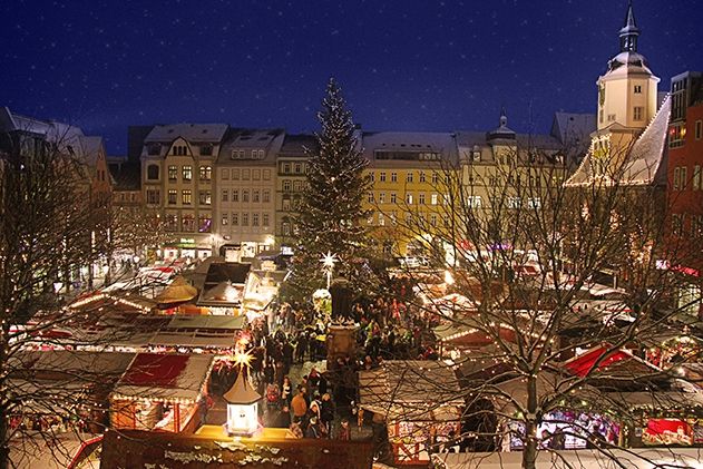 Blick auf den Jenaer Weihnachtsmarkt.