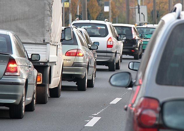 Stau auf der Stadtrodaer Straße in Jena