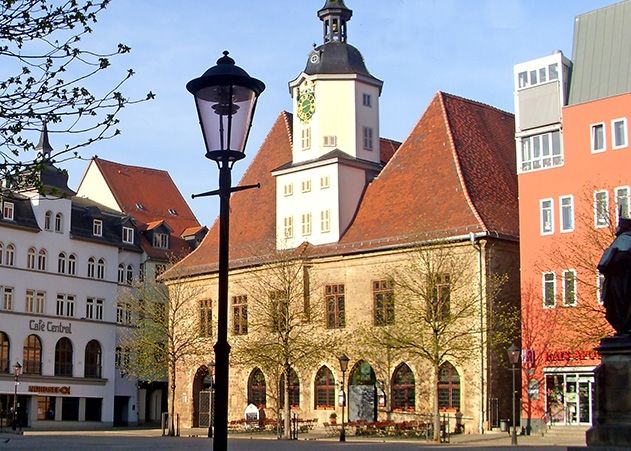 Das Jenaer Rathaus auf dem Marktplatz.