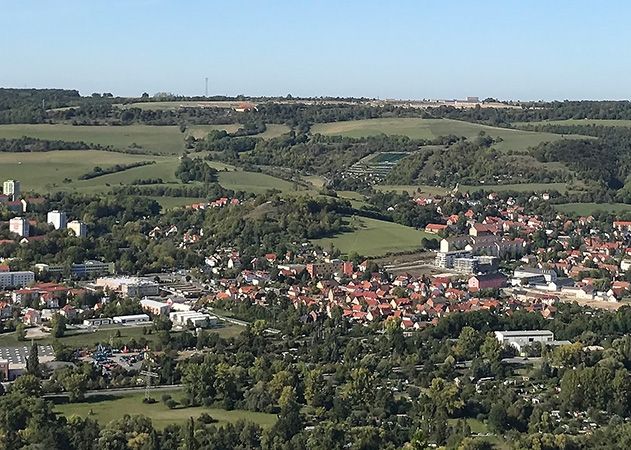 Blick zum Jägerberg in Jena.