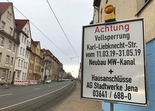 Die Karl-Liebknecht-Straße muss wegen Bauarbeiten vorübergehend voll gesperrt werden.