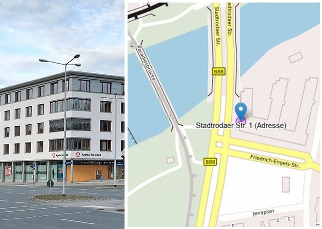 Ab voraussichtlich 15.12.2020 befindet sich jenarbeit  im Gebäude der Agentur für Arbeit in der Stadtrodaer Straße 1.