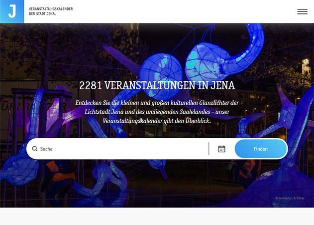 Ab sofort präsentiert sich der neue Online-Veranstaltungskalender der Stadt Jena – benutzerfreundlich, modern und responsive!