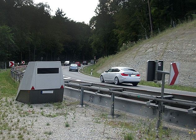 Der Panzerblitzer im Mühltal: Aus Sicht der Stadt ein besonderer Unfallschwerpunkt.