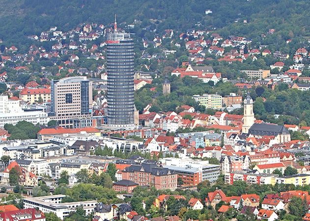 Blick auf die Innenstadt von Jena.