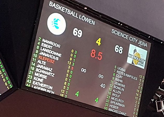 Mit einem mehr als knappen 68:69 musste sich Science City Jena bei den Basketball Löwen Braunschweig geschlagen geben.