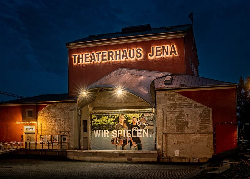 Blick auf das Theaterhaus in Jena.