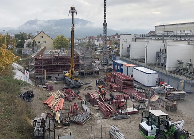 Blick auf die Baustelle des neuen Umspannwerks in Jena.