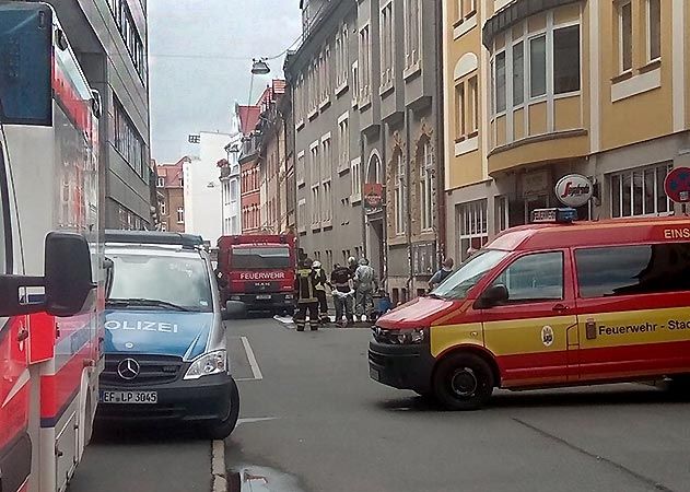 Die Polizei musste in der Jenaer AfD-Geschäftsstelle anrücken. Das aufgefundene weiße Pulver wird noch untersucht.
