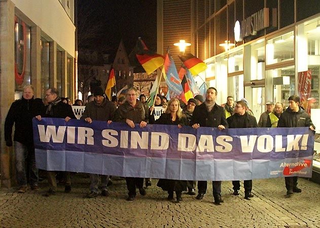 Zuletzt am 9. März 2016 marschierten rund 500 AfD-Anhänger durch die Jenaer Innenstadt.
