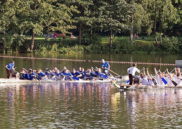 Es ist wieder GODYO Drachenboot-Sprint auf dem Schleichersee in Jena.