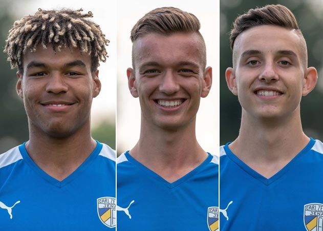 Eric Voufack, Max Gottwald und Niklas Jahn werden in der kommenden Saison im Profikader des FC Carl Zeiss Jena stehen.