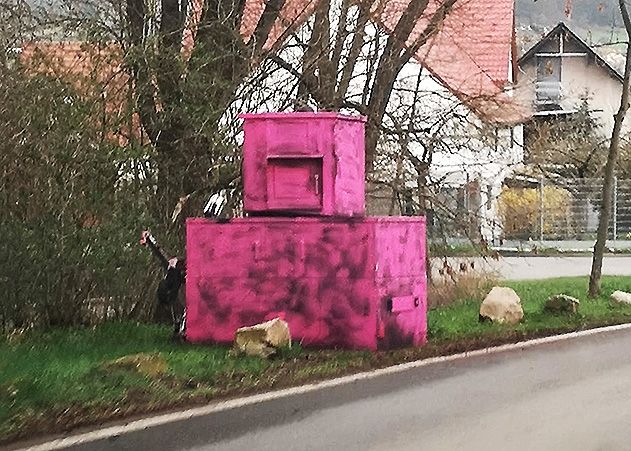 Der sogenannte „Panzer-Blitzer“ stand die letzten Tage im Jenaer Ortsteil Kunitz