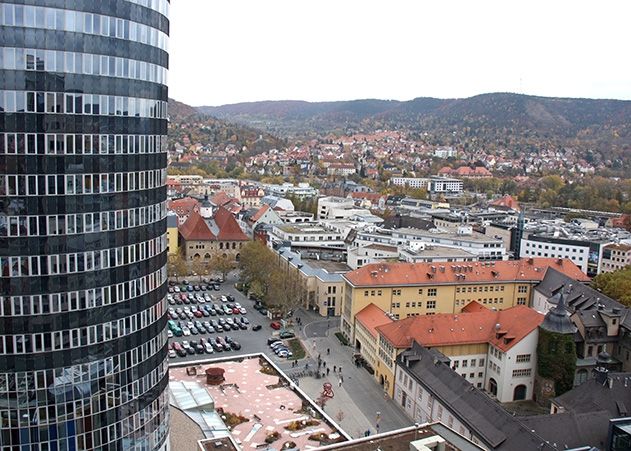 Blick auf die Innenstadt von Jena.