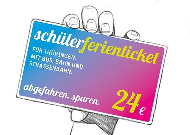 Sechs Wochen Sommer, Sonne und mobil durch die Ferien in Thüringen. Für junge Leute gibt es wieder die persönliche Mobilitätsflatrate.