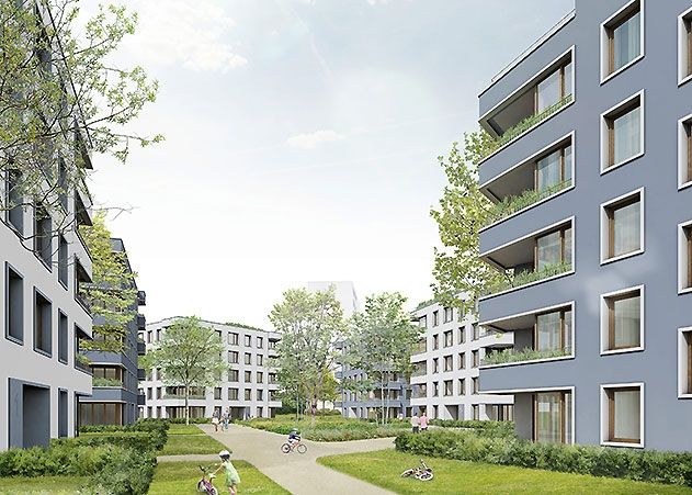 So soll das neue Wohngebiet „Wohnen an der Saale“ in Lobeda-West aussehen. Sechs Häuser mit 150 Wohnungen unterschiedlicher Größen entstehen.