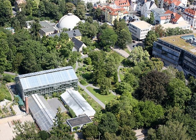 Blick auf den Botanischen Garten in Jena.