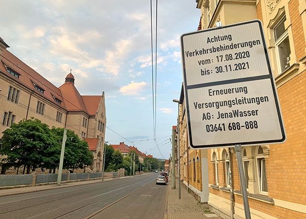 Die Dornburger Straße muss ab dem 17. August wegen Bauarbeiten teilweise voll gesperrt werden.