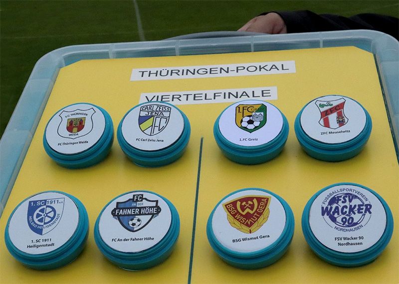 Das sind die Paarungen im Viertelfinale des Thüringen Pokals.