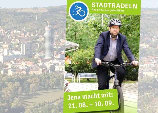 Kräftig in die Pedalen getreten wird in Jena vom 21. August bis 10. September. Die Stadt beteiligt sich zum siebten Mal am deutschlandweiten Wettbewerb „Stadtradeln – Radeln für ein gutes Klima“.