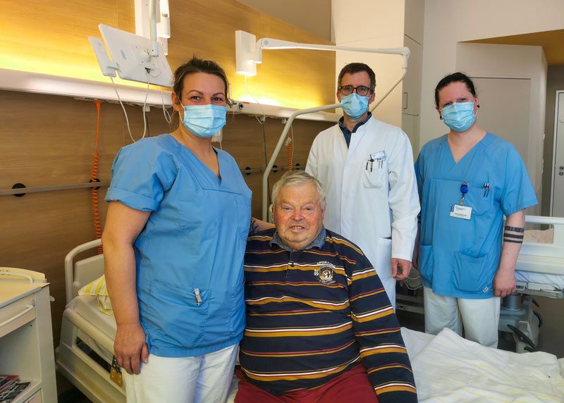 Der erste Patient, der die neue Station A440 der Hautklinik bezogen hat, war Alfred Engelhardt.