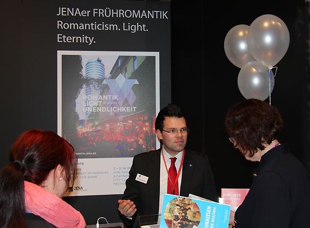 Der Messestand der Stadt Jena auf der ITB 2015.